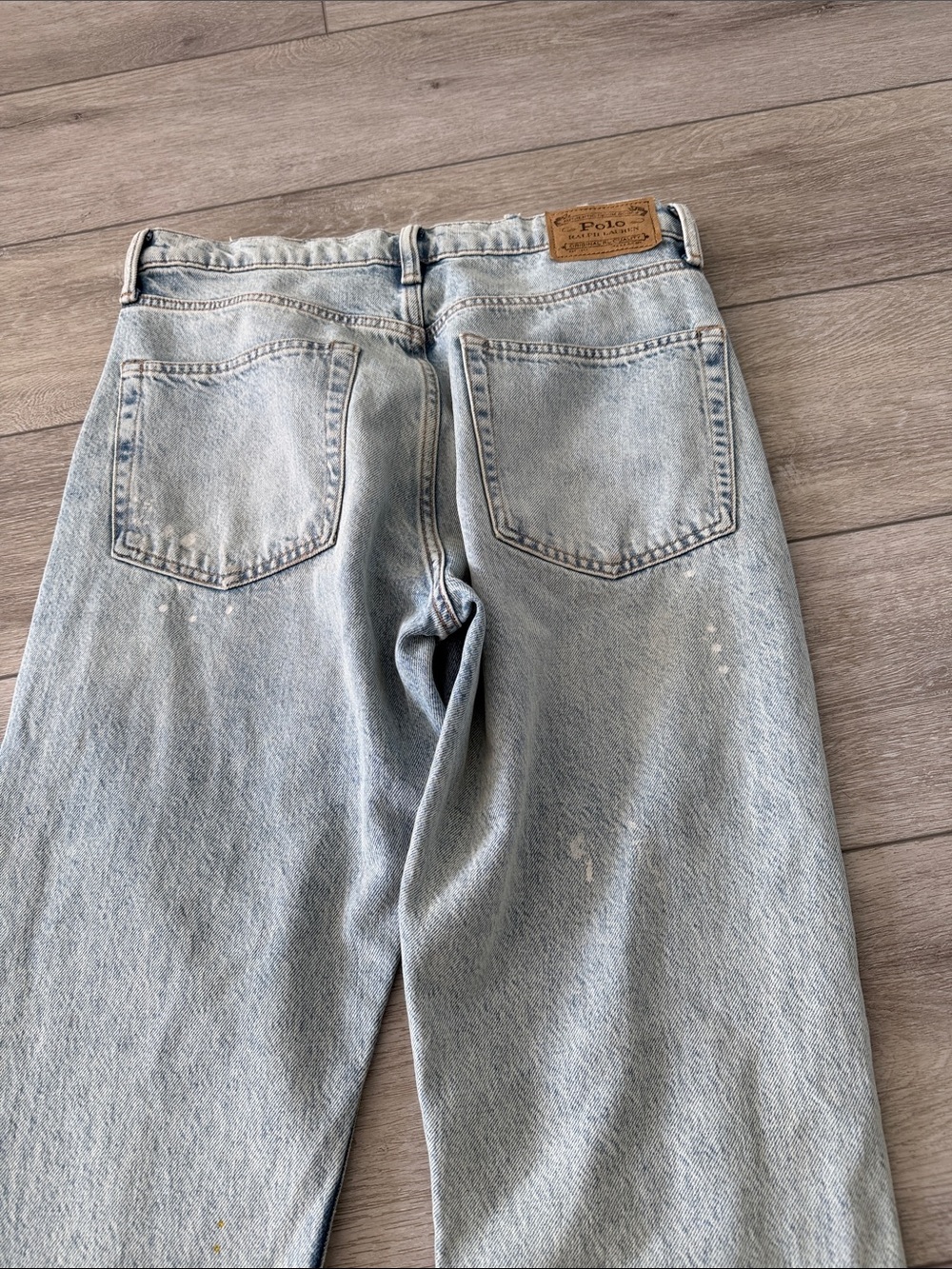 Polo Ralph Lauren relaxed straight Light Blue distressed Straight crop jeans 28 - Picture 11 of 11